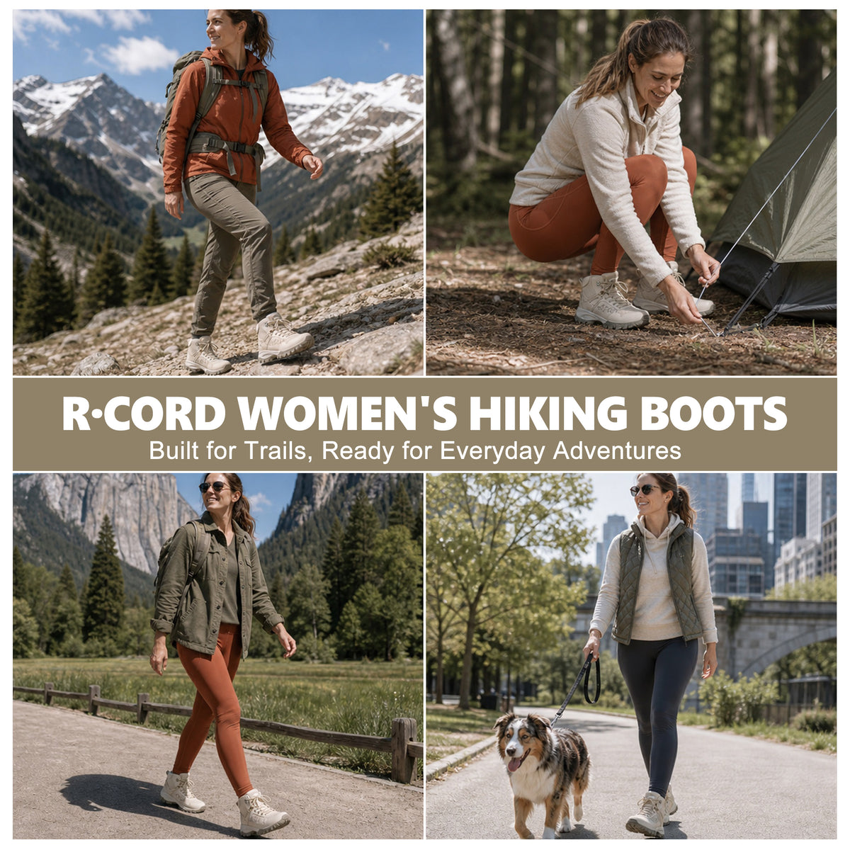 Women's hiking boots for day hikes, park walks and weekend travel [color:Sand]

