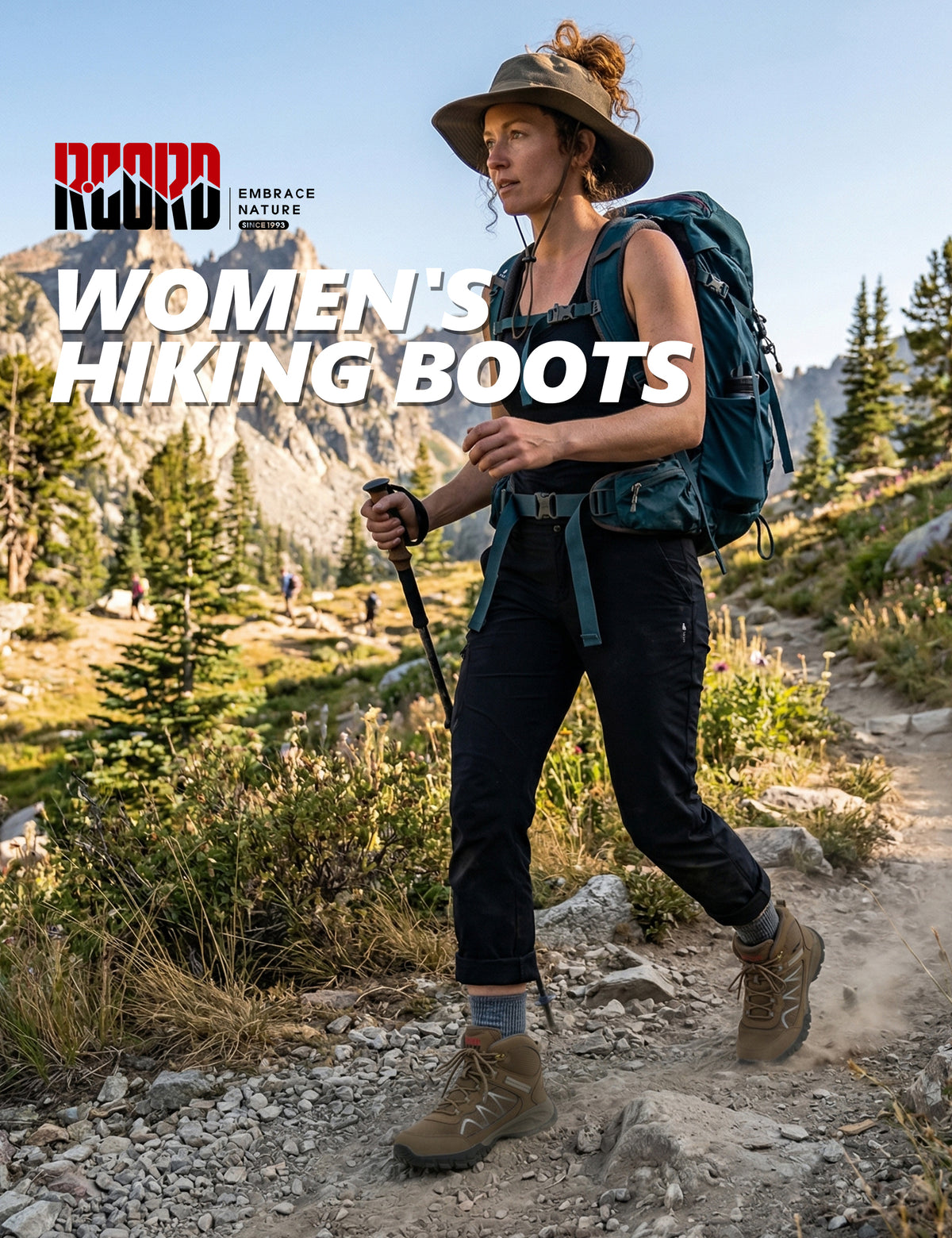 Women's hiking boots for everyday walks, travel and nature paths [color:Brown]

