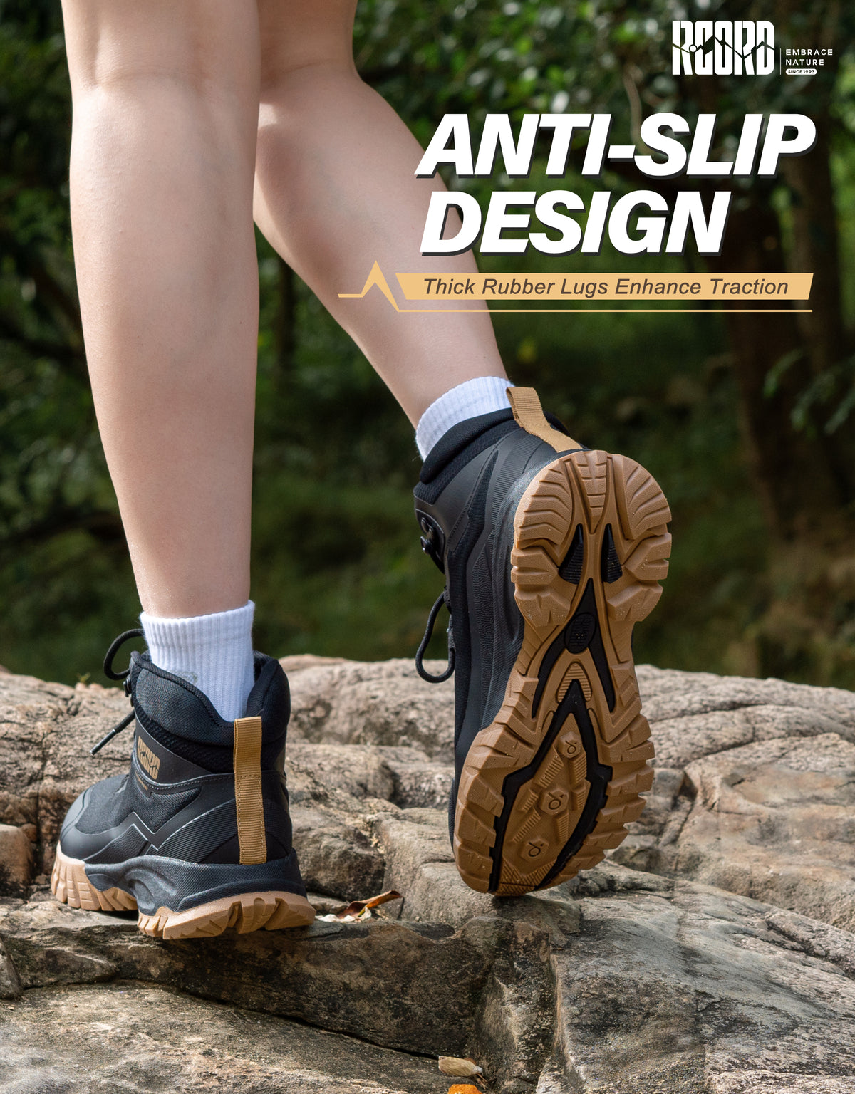 Secure footing on park paths, packed ground and everyday outdoor routes [color:Black]
