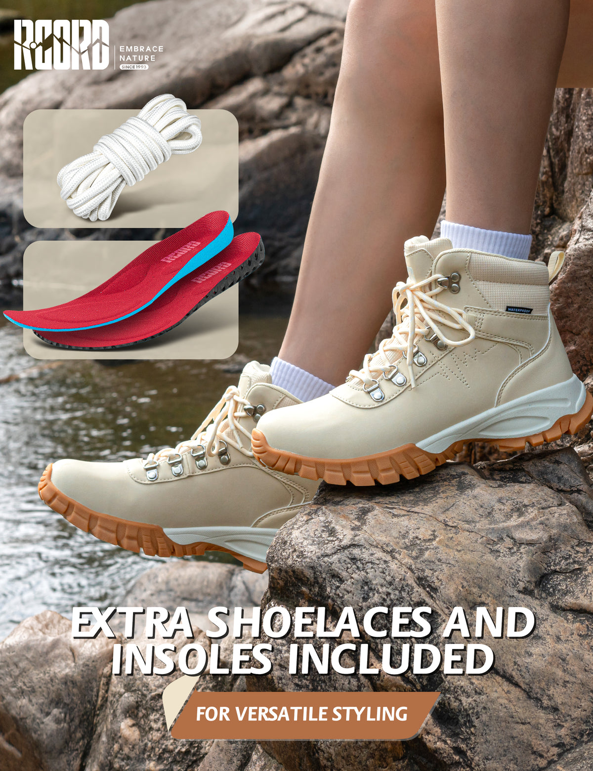 Travel-ready hiking boots for casual plans beyond the trailhead [color:Beige]
