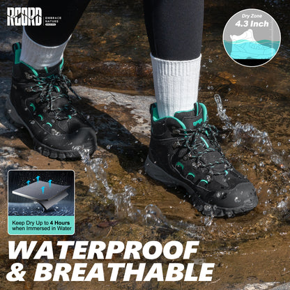 Waterproof hiking boots for wet travel days and changing itineraries [color:Black]
