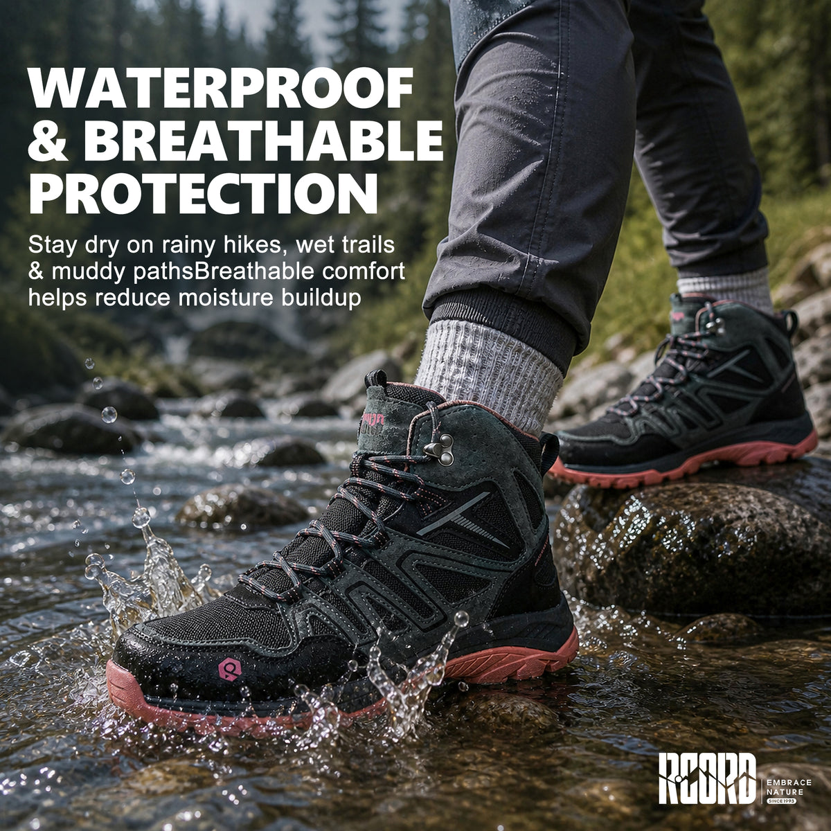 Waterproof protection for damp ground and changing outdoor conditions [color:Black]
