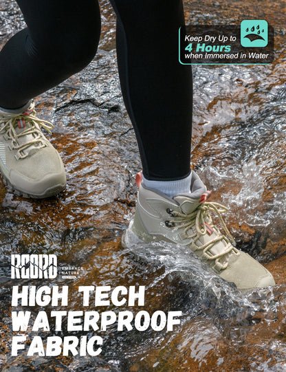 Waterproof hiking boots for wet campgrounds and weekend trail weather [color:KHAKI]
