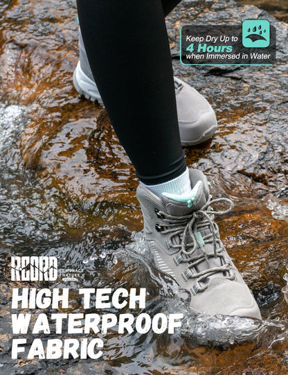 Waterproof hiking boots for wet campgrounds and weekend trail weather [color:LightGrey]
