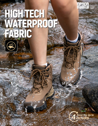 Waterproof hiking boots for puddles and damp sections of day hikes [color:Khaki]
