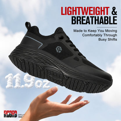 Lightweight waterproof slip-on work shoes for fast kitchen service [color:Black]
