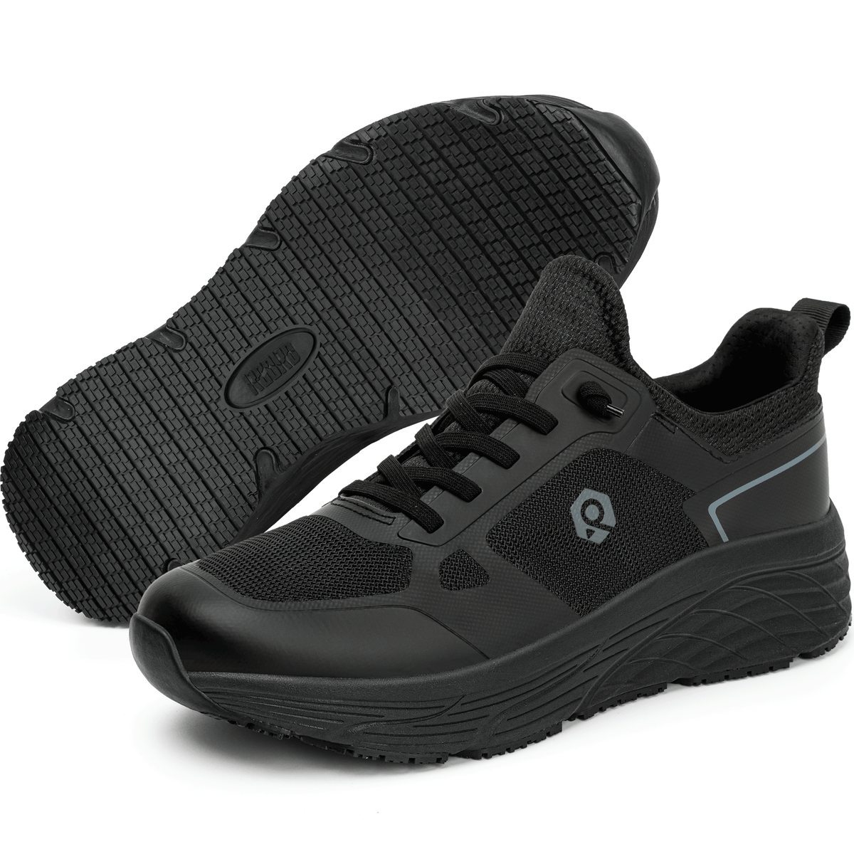 Women's waterproof slip-on work shoes for restaurant kitchens [color:Black]
