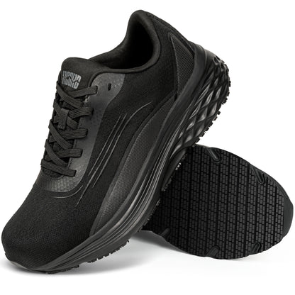 Women's slip-resistant catering work shoes for busy shifts [color:Black]
