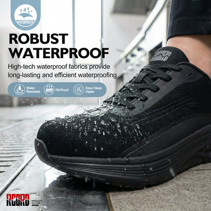 Waterproof women's catering work shoes for mobile food service and event shifts [color:Black]
