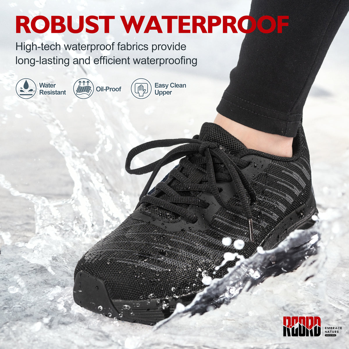 Waterproof comfortable women's work shoes for busy kitchen prep and service [color:Black]