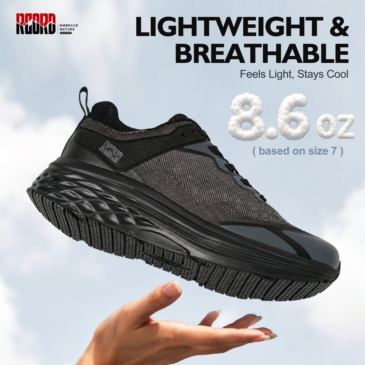 Lightweight women's work shoes for restaurant and cafe service [color:Black]
