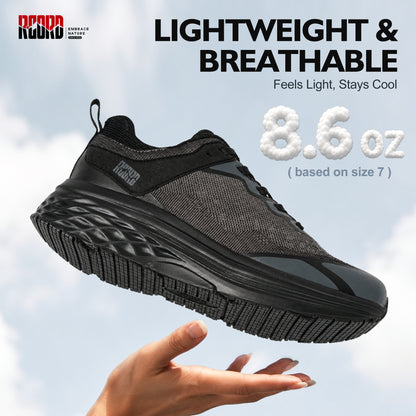 Lightweight women's work shoes for restaurant and cafe service [color:Black]

