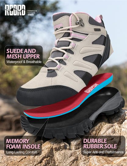 R CORD Womens Hiking Boots Waterproof
